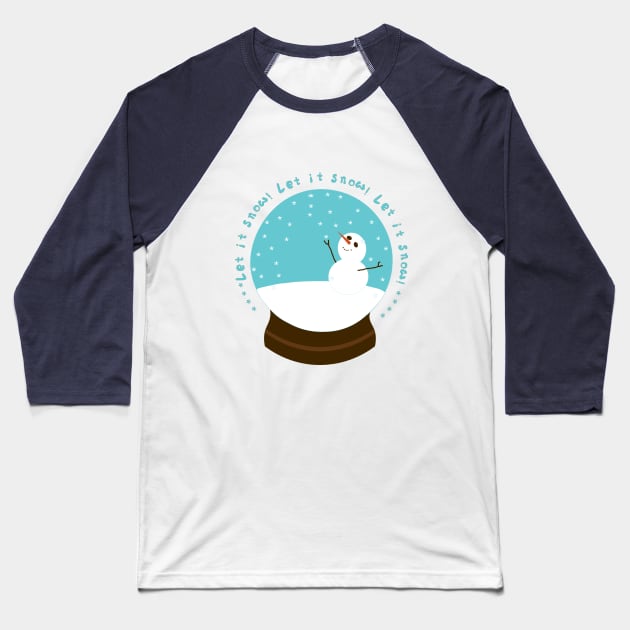 Snow Globe: let it snow! Baseball T-Shirt by candhdesigns